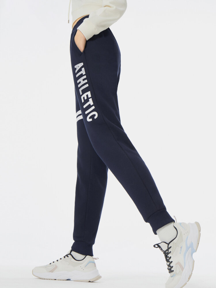 Letter Print Sports Casual Striped Pants For Women
